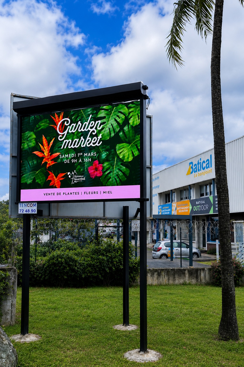 Panneau LED installé à Ducos