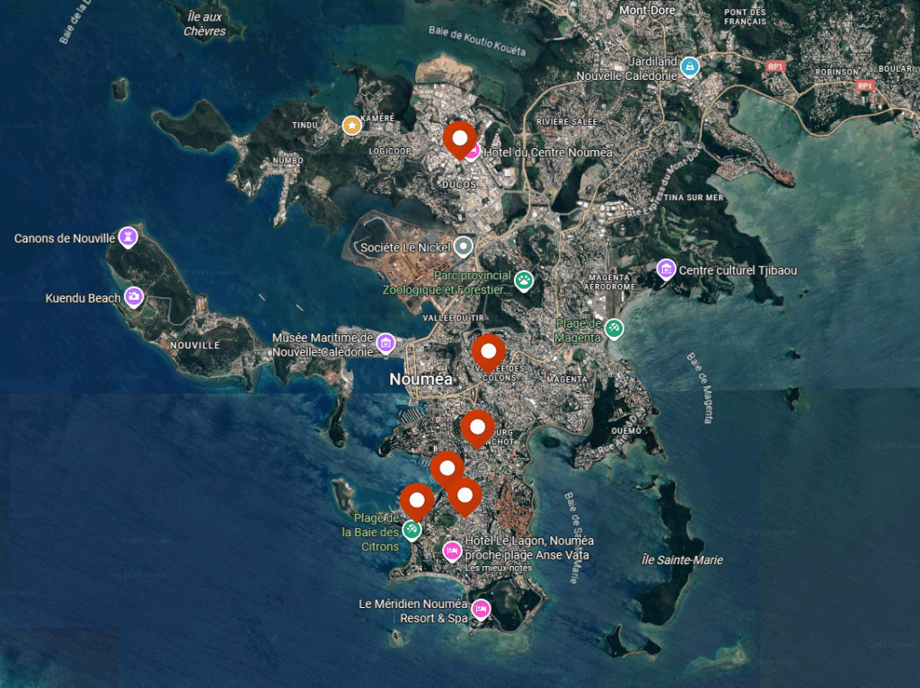 Carte du réseau de panneaux LED Pixel Plus à Nouméa