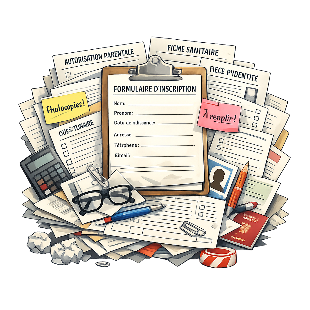 Illustration de la paperasse administrative avant la mise en place de la WebApp