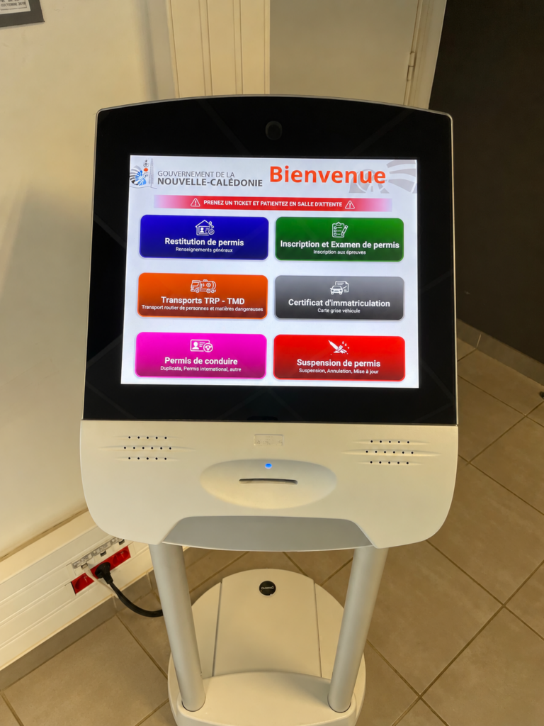New Caledonia Government Qmatic reception kiosk at DITTT