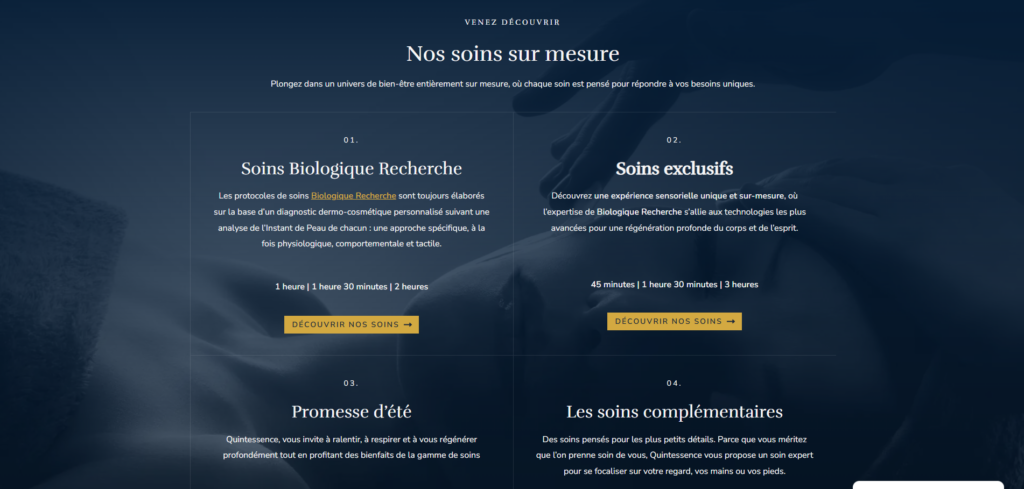 Aperçu du nouveau site Quintessence