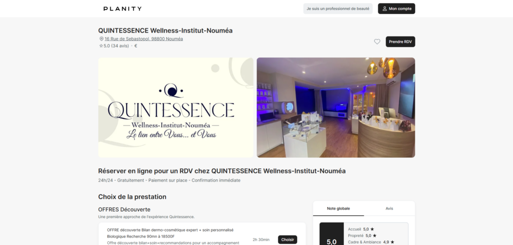 Aperçu du nouveau site Quintessence