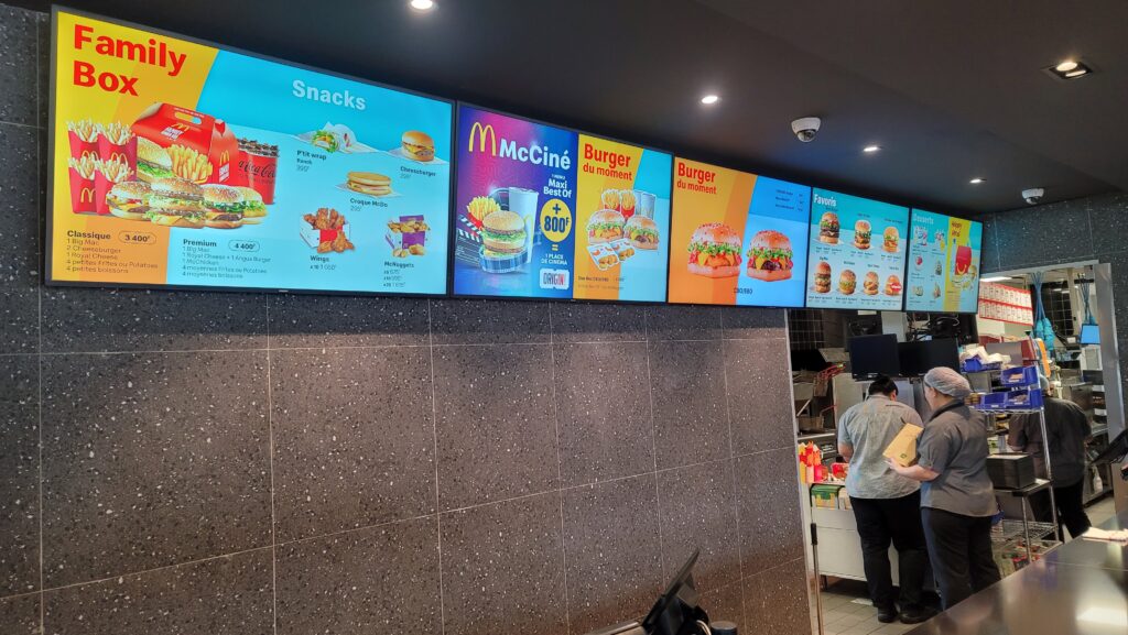 McDonald's Païta — Menu board complet